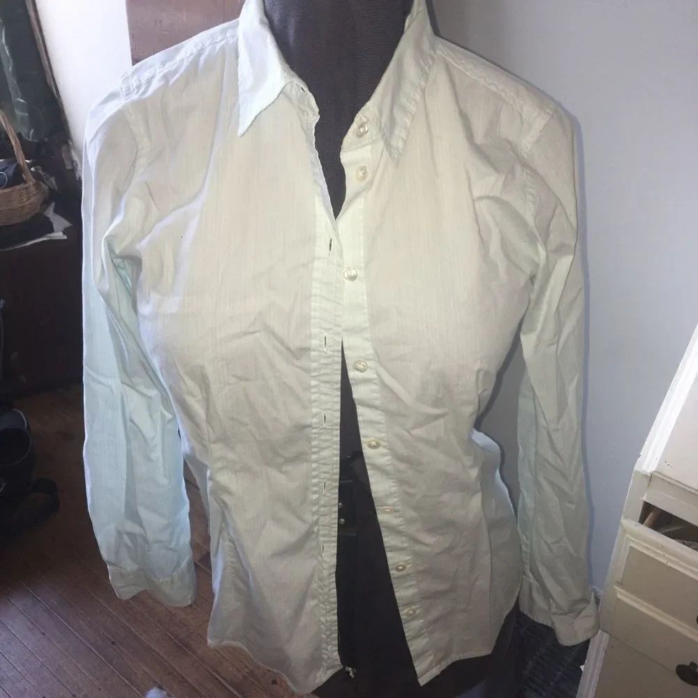 J Jill striped button down stretch blouse